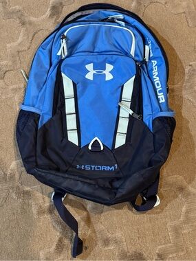 Under Armour Blue and White Storm Backpack
